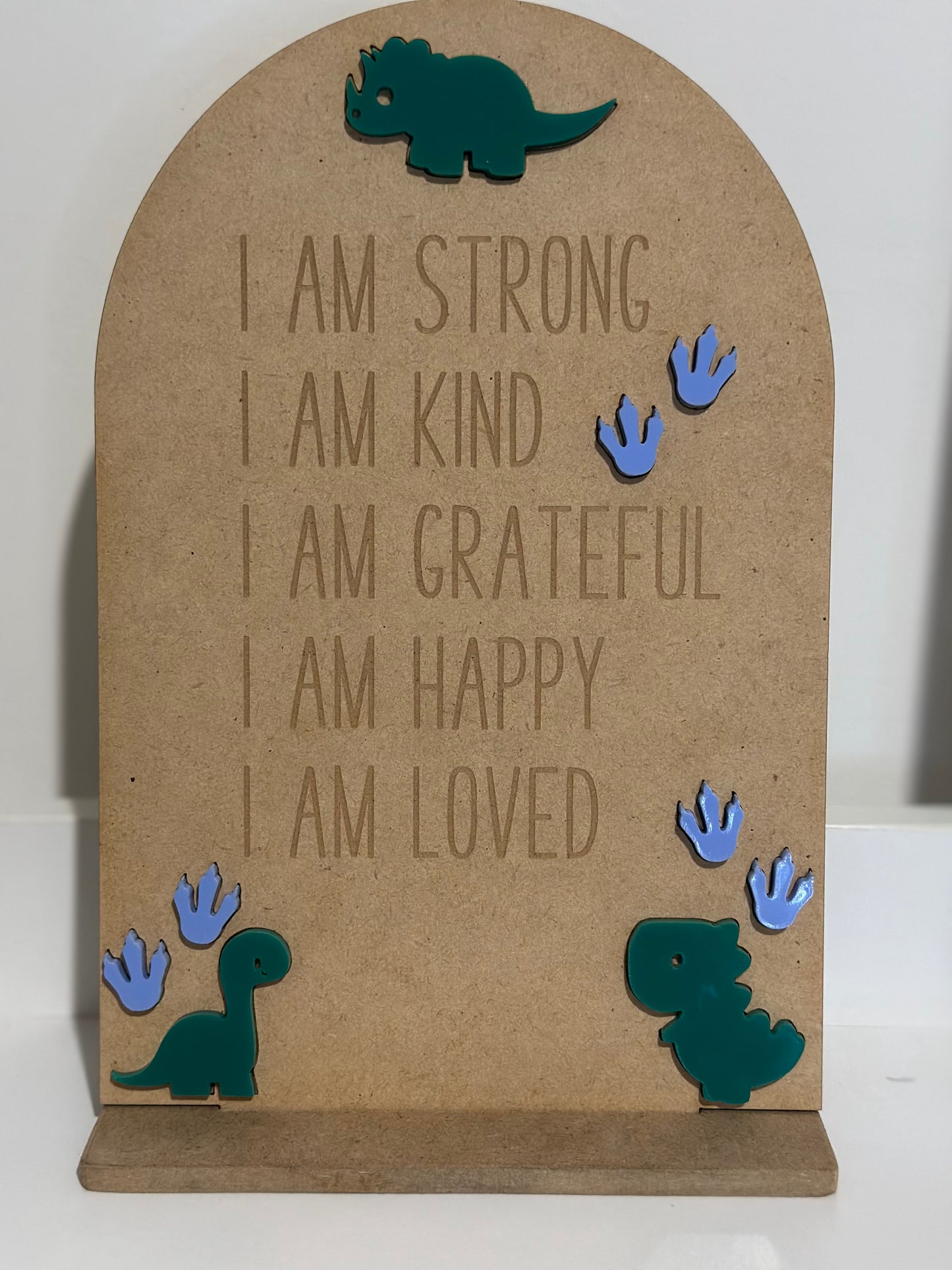 Dino Affirmation Plaque: Big Roars, Big Confidence!