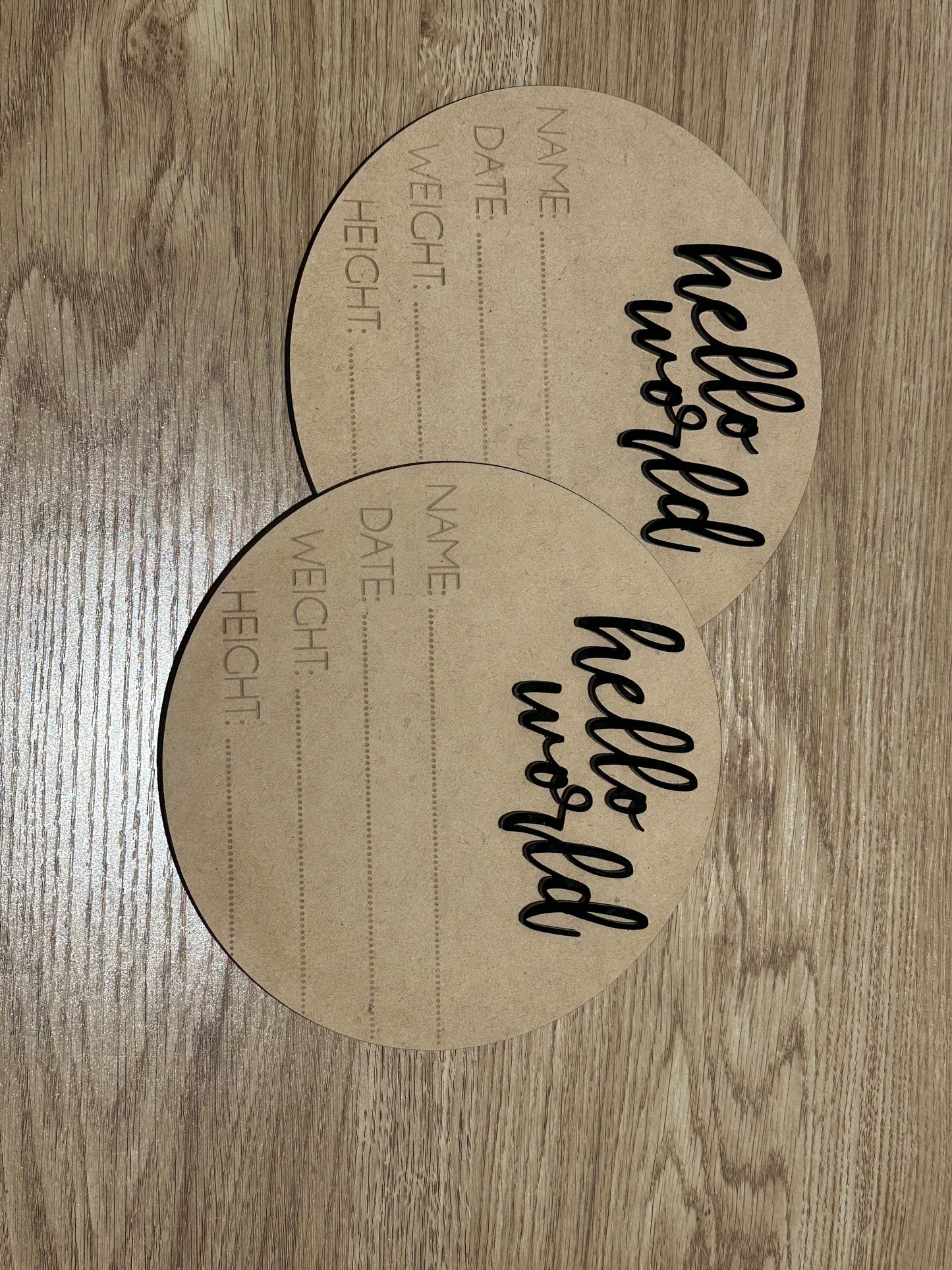 Acrylic - “Hello World” Birth Announcement Plaque